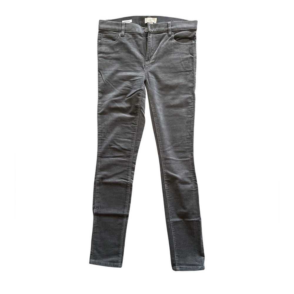 LOFT Gray Velvety Corduroy Modern Skinny Jeans Size 4 Mid Rise